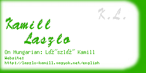 kamill laszlo business card